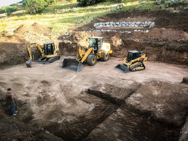 Dug out foundation with 3 machines.